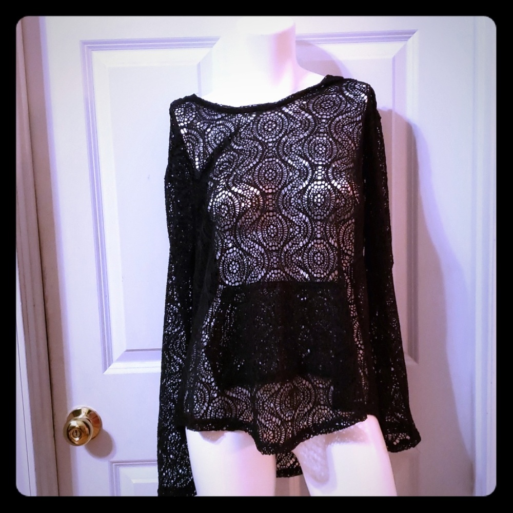 Lace crochet  beach coverup